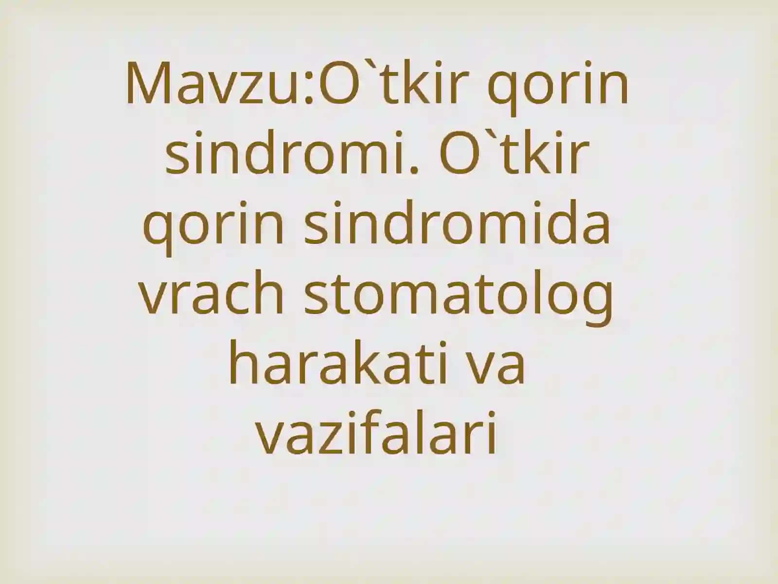 Oʻtkir qorin sindromi 2