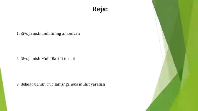 Maktabgacha taʼlim tashkilotlarida rivojlantiruvchi muhit va uning turlari 2