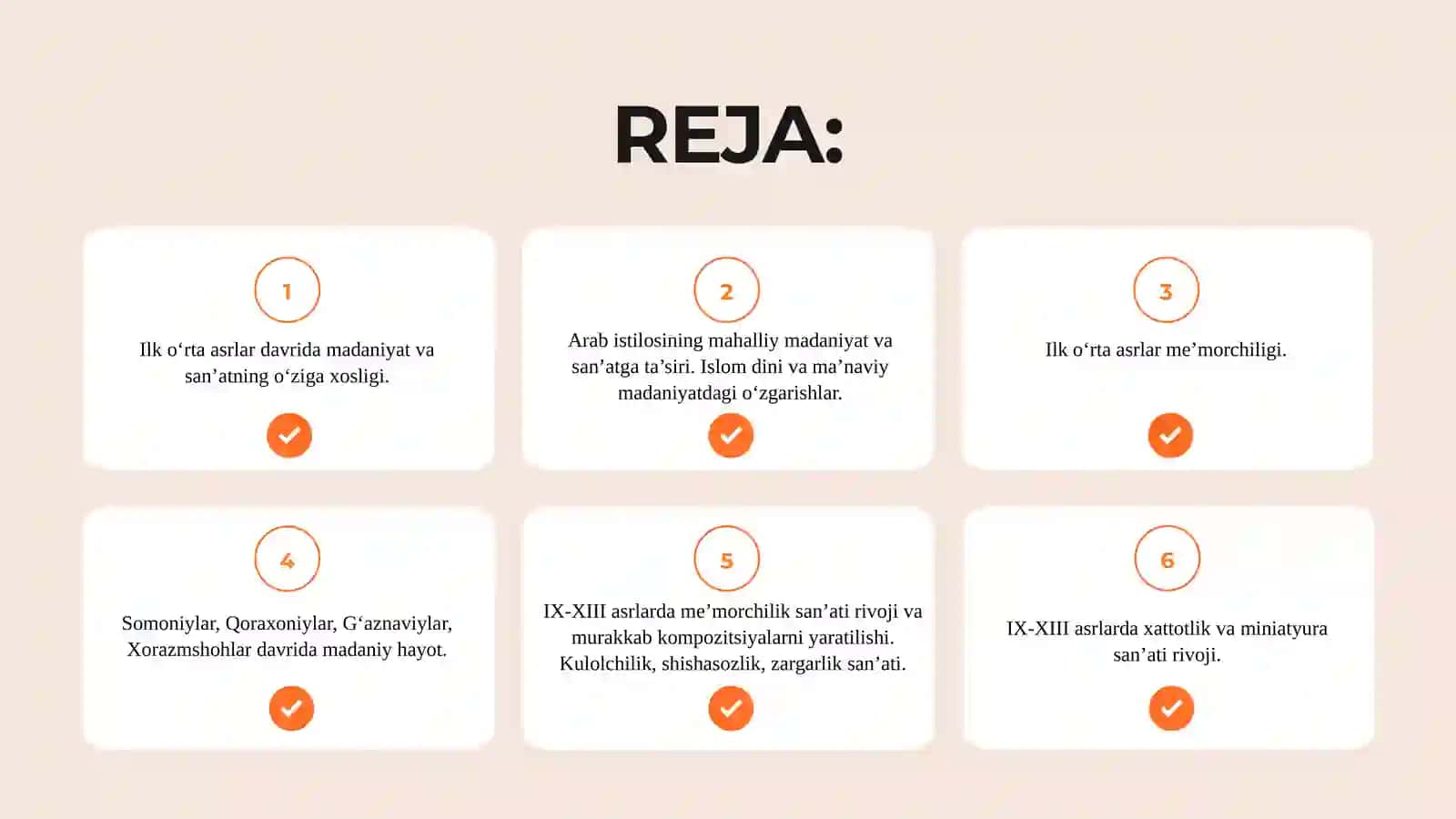 ILK VA RIVOJLANGAN O‘RTA ASRLARDA O‘ZBEKISTON MADANIYATI VA SAN’ATI(V–XV ASRLAR) 2