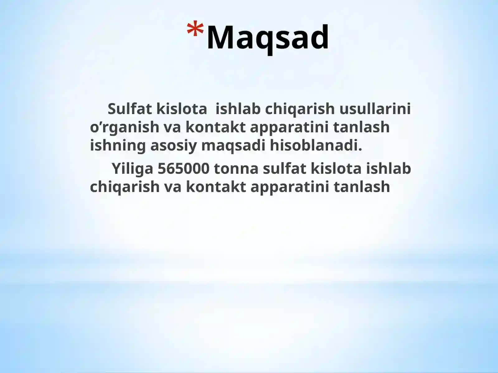 Sulfat kislota ishlab chiqarish 2