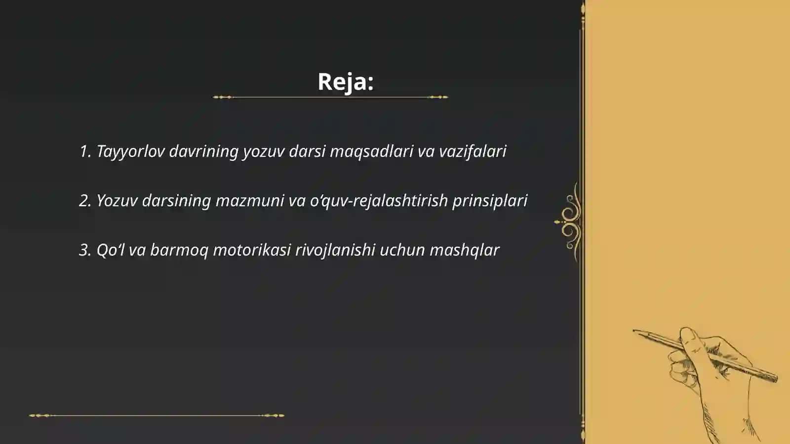 Savod oʻrgatishda tayyorlov davrida yozuv darsi uchun metodik tavsiyalar 2