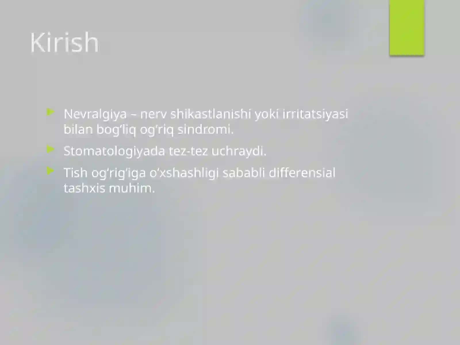 Nevralgiya stomatologiyadagi sindromlari 2