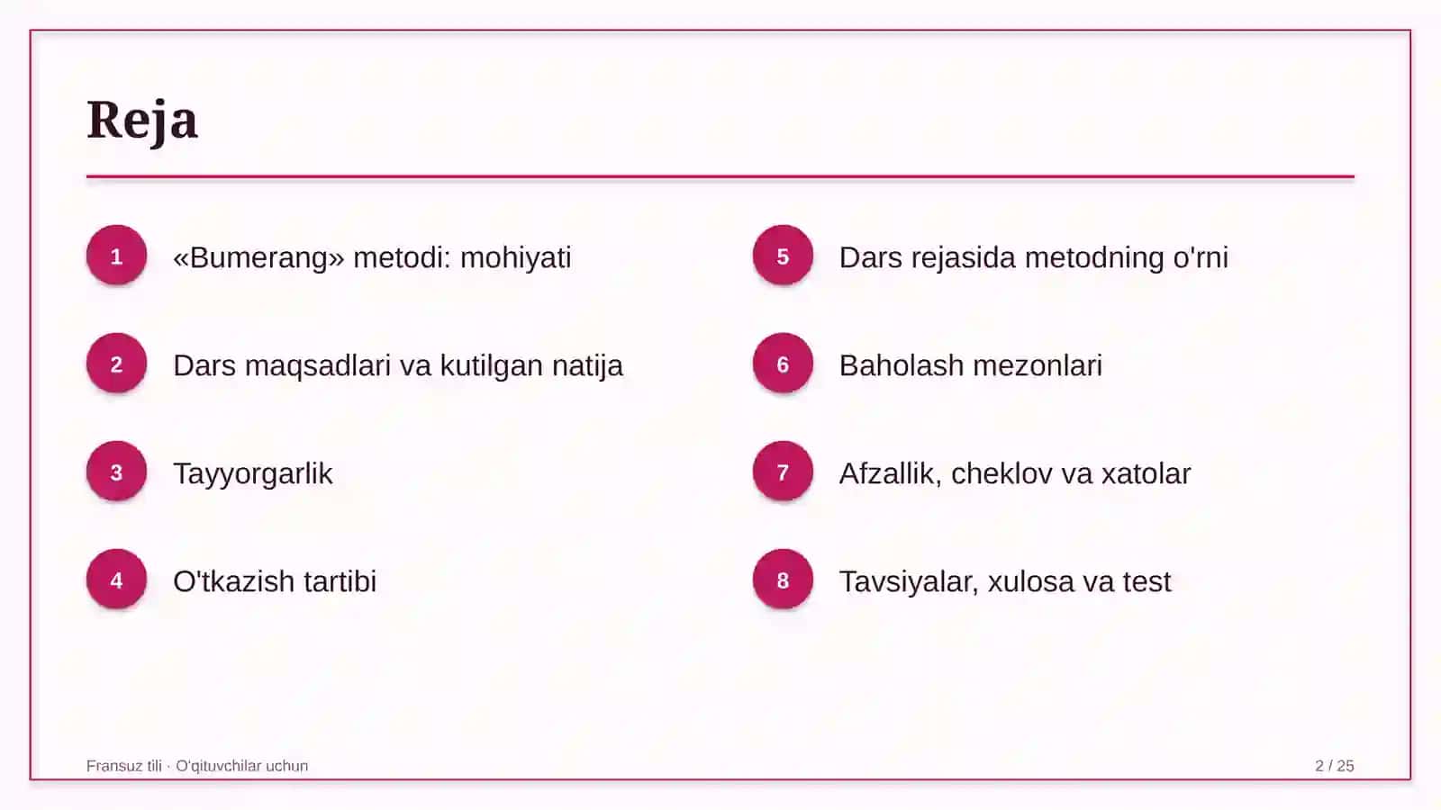 fransuz tili darslarida bumerang metodidan foydalanish 1852 2