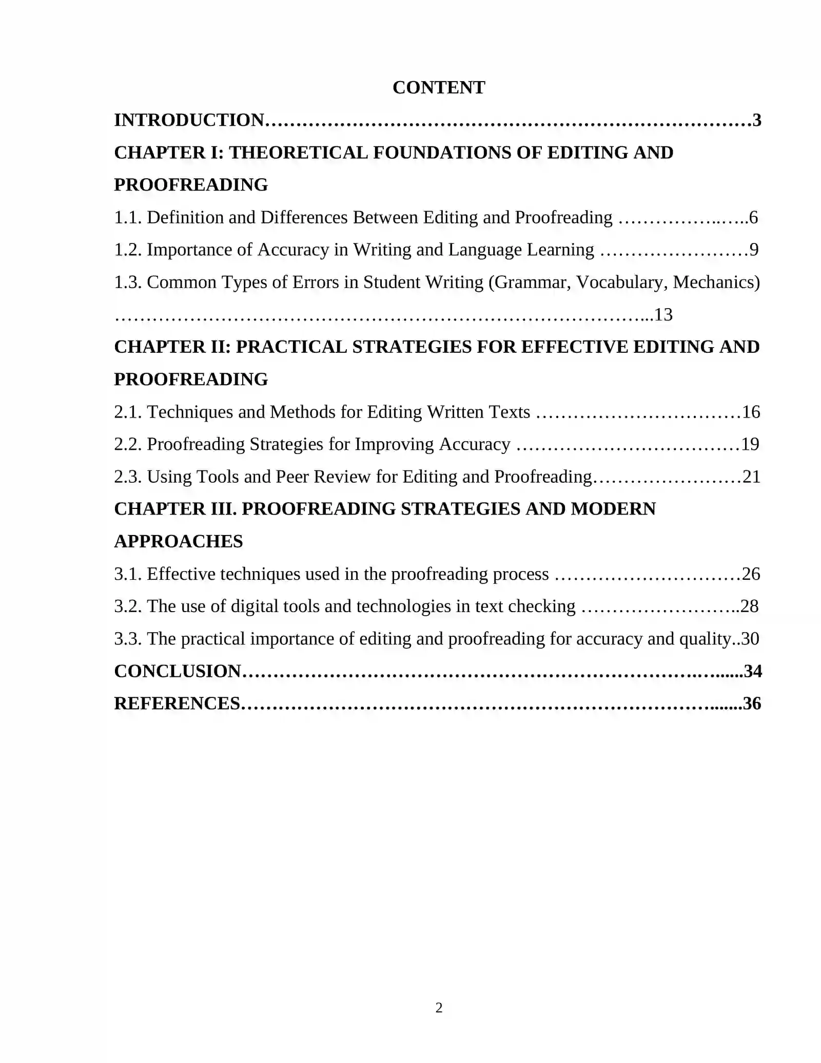 EDITING AND PROOFREADING STRATEGIES FOR ACCURACY 2