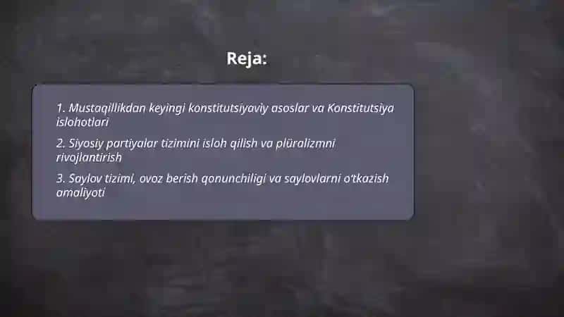 Mustaqillikdan keyingi konstitutsiyaviy asoslar va Konstitutsiya islohotlari 2