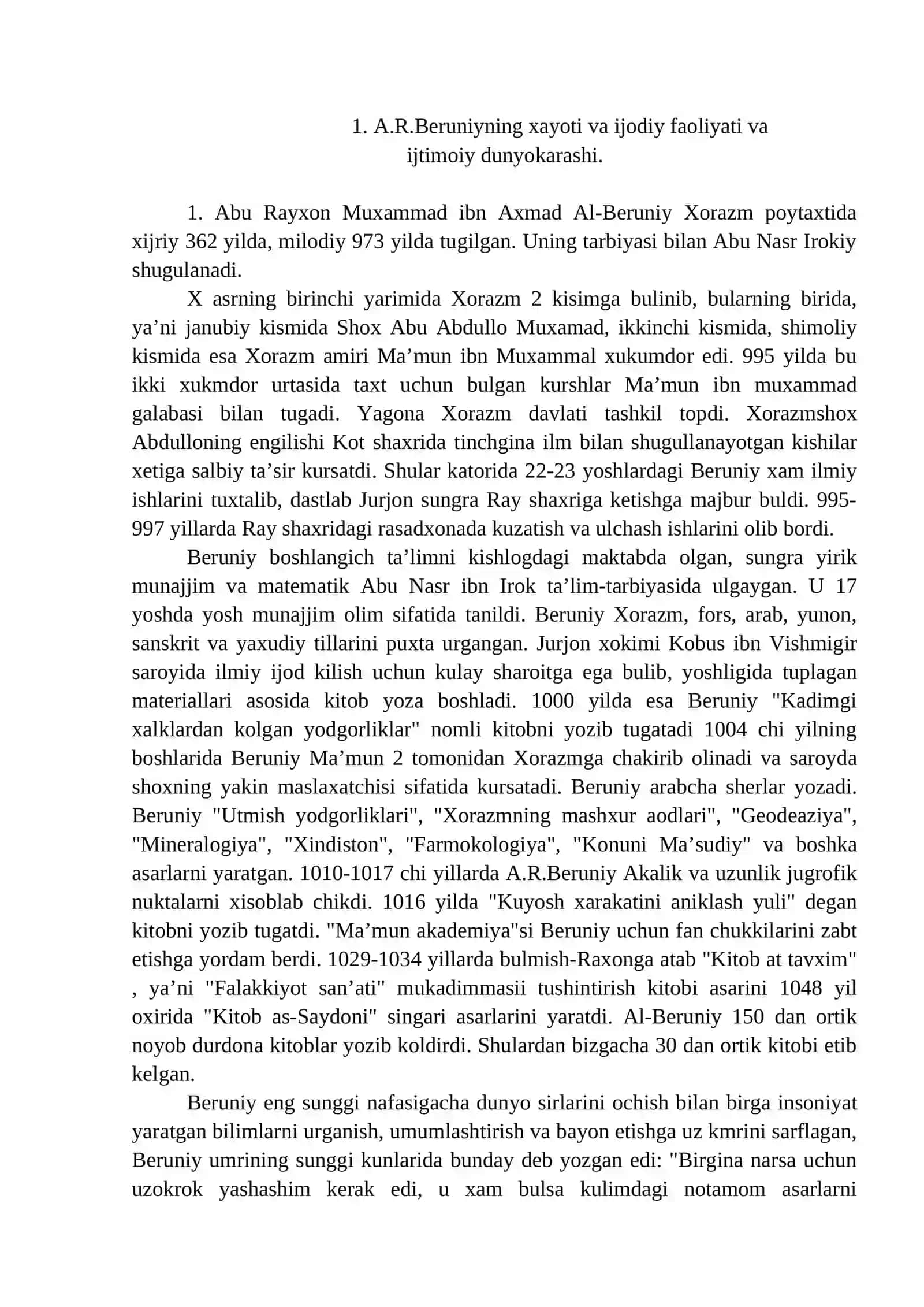 Abu Rayhon Beruniyning pedagogik qarashlari 2