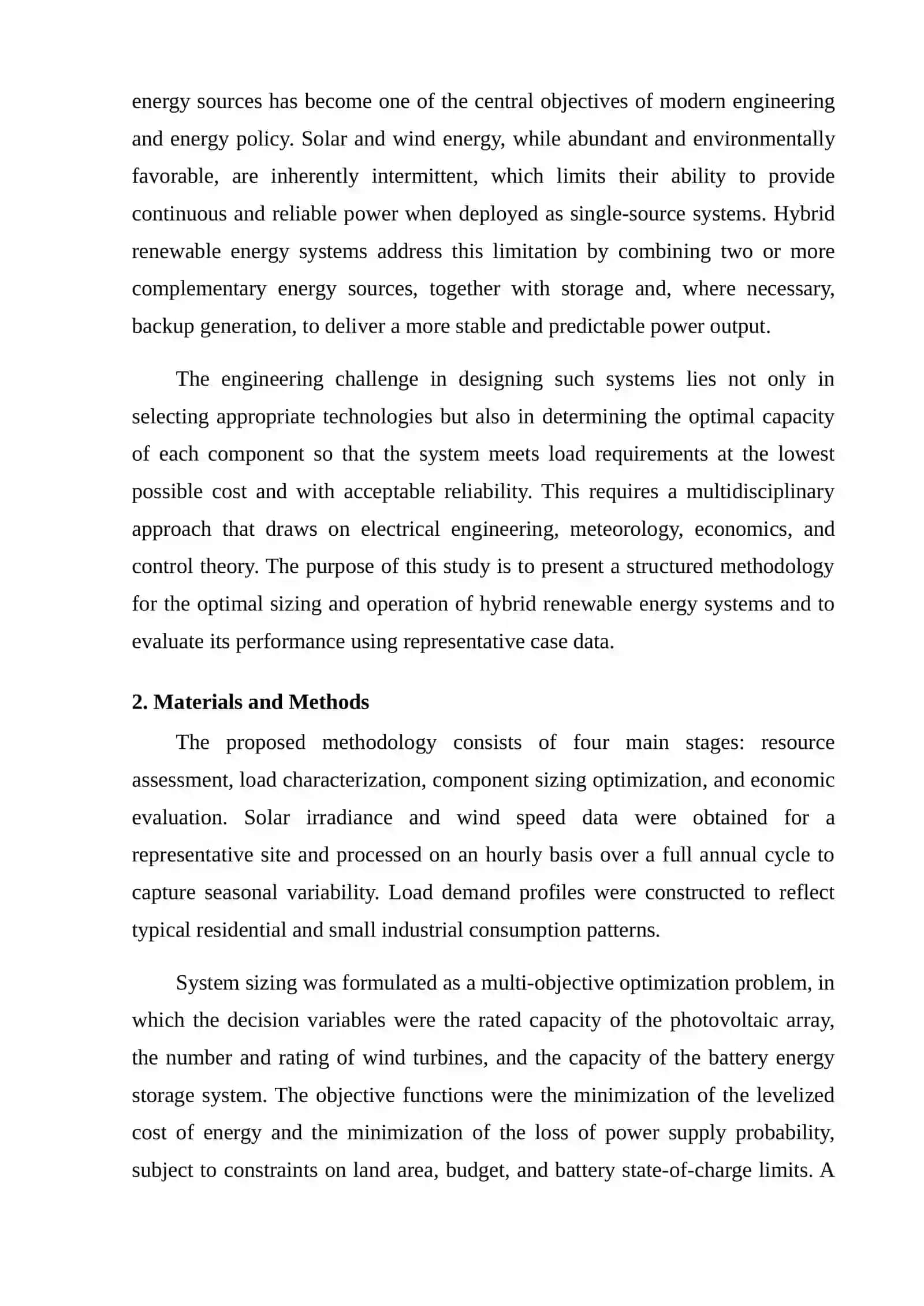 OPTIMIZATION OF HYBRID RENEWABLE ENERGY SYSTEMS FOR SUSTAINABLE POWER GENERATION 2