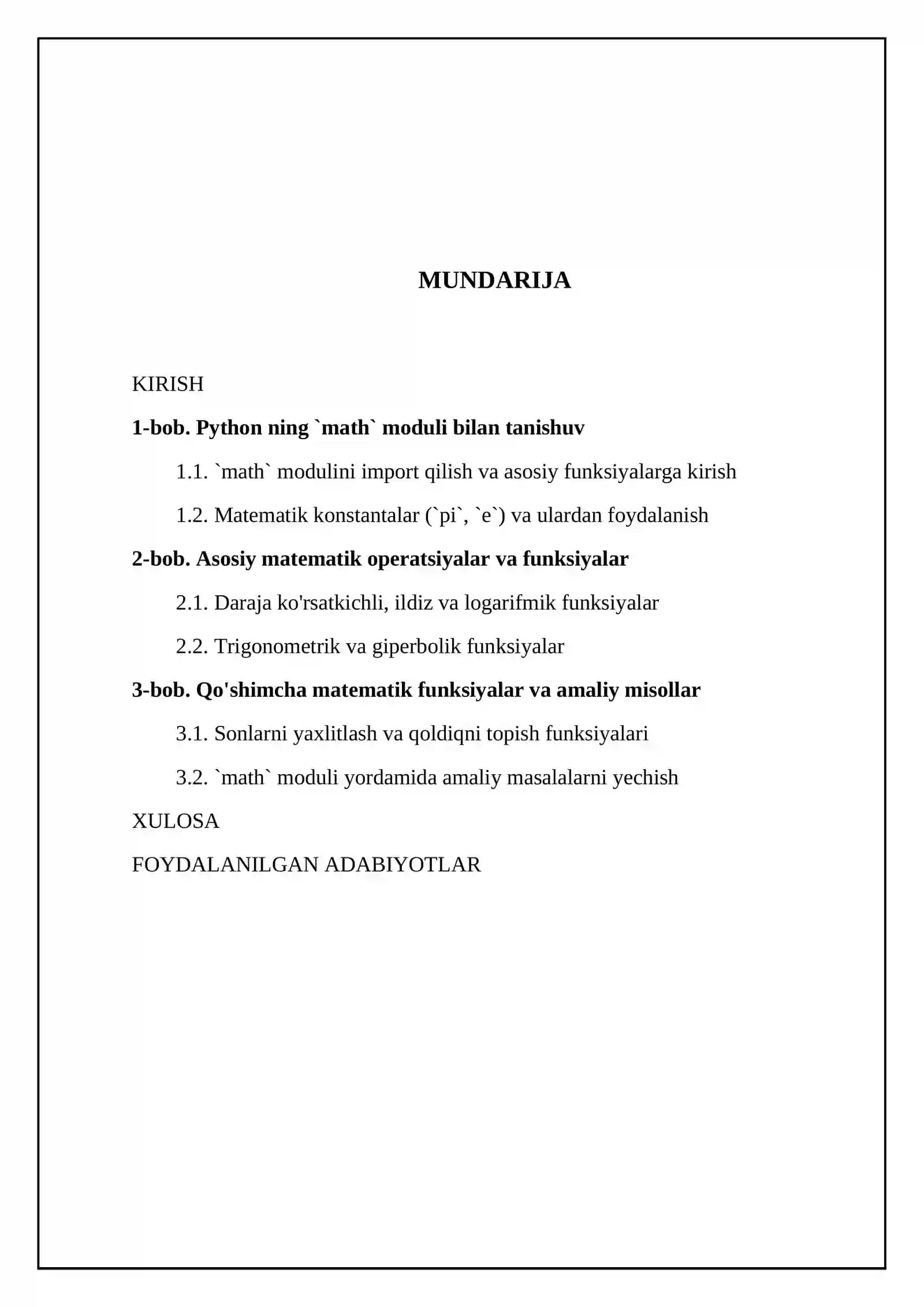 Python dasturlash tilida matematik hisob - kitoblar (math moduli) 2