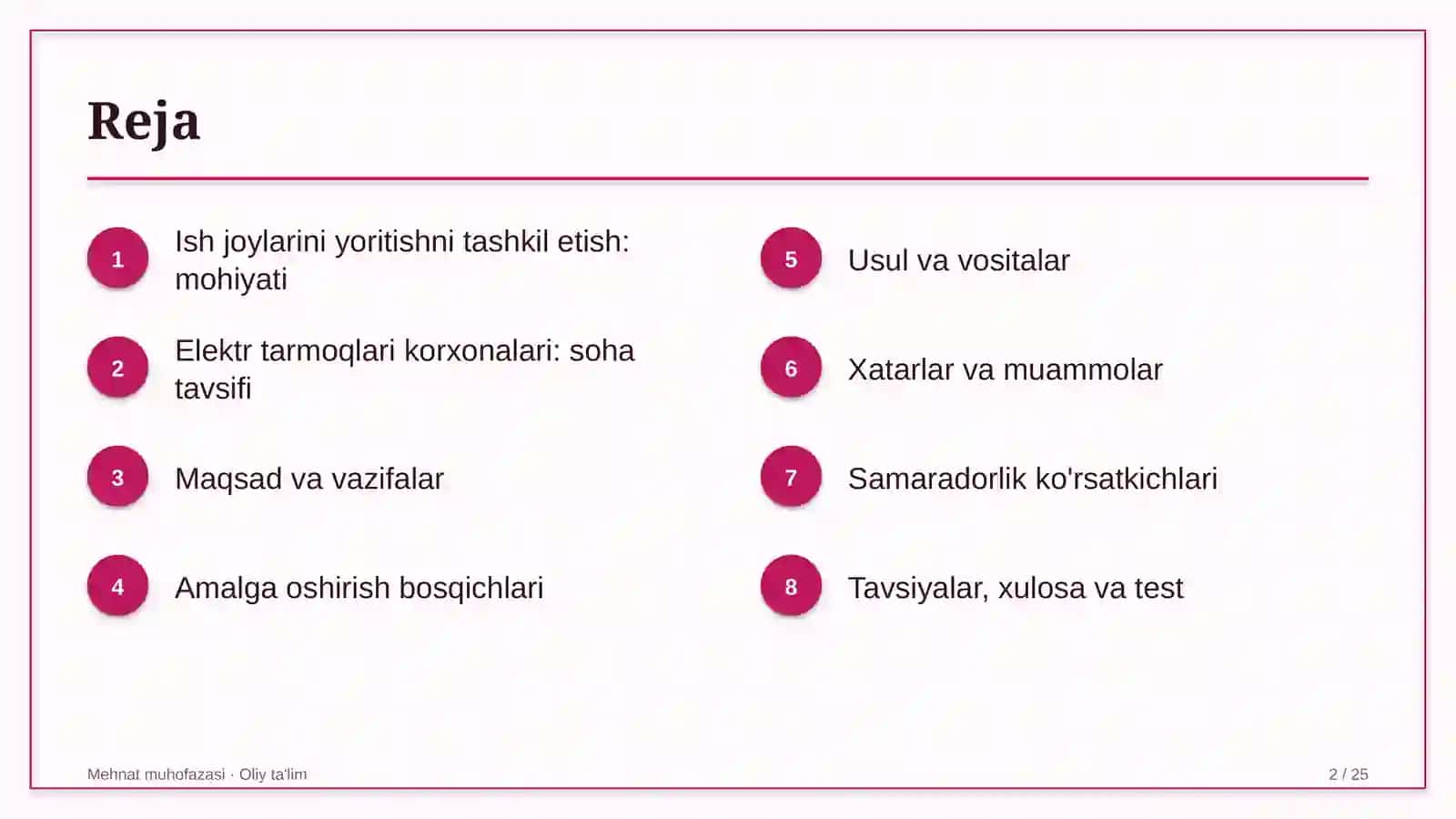 elektr tarmoqlari korxonalarida ish joylarini yoritishni tashkil etish 5812 2