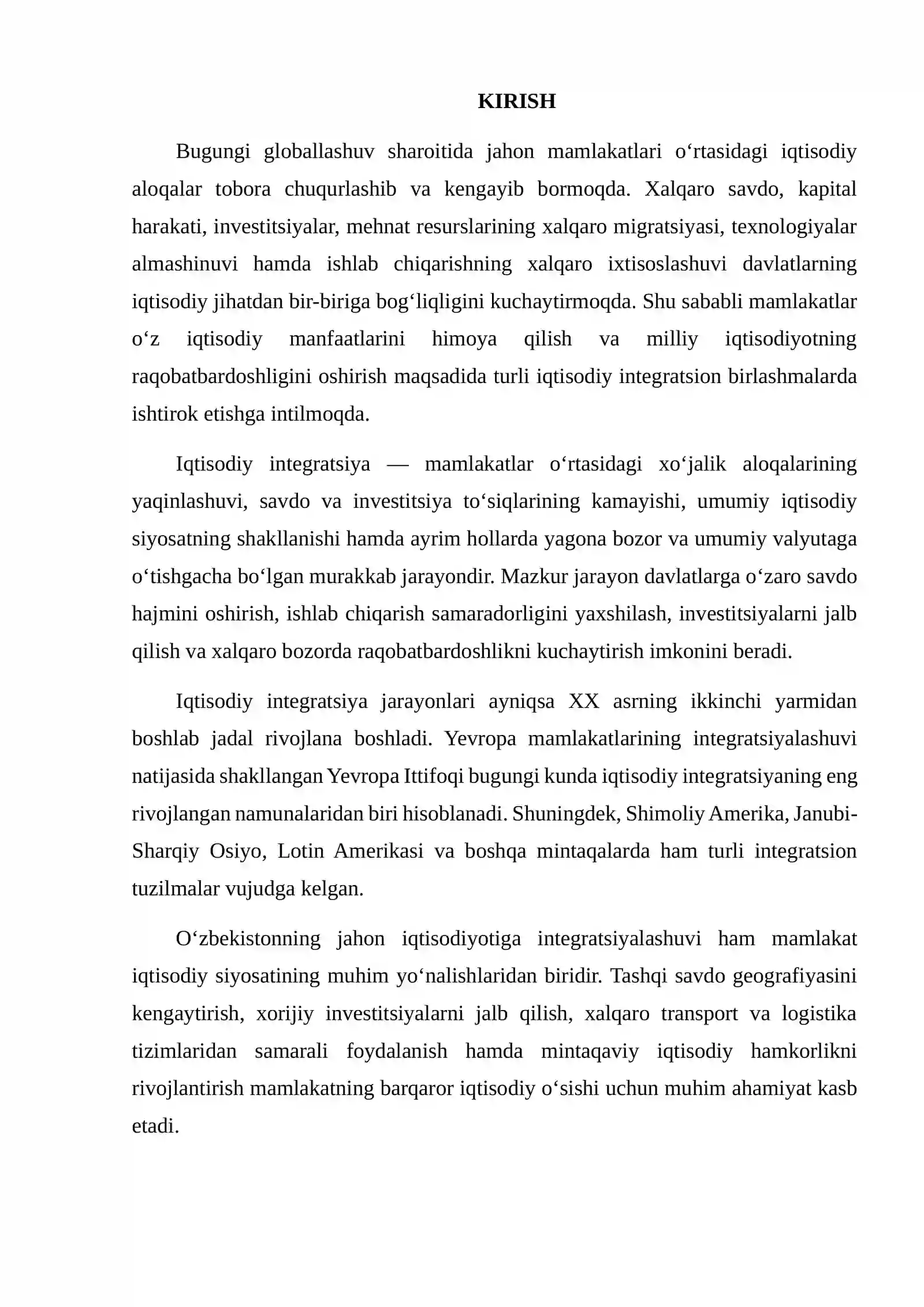 IQTISODIY INTEGRATSIYA SHAKLLARI VA ULARNING JAHON IQTISODIYOTIDAGI AHAMIYATINI TAHLIL QILISH 2