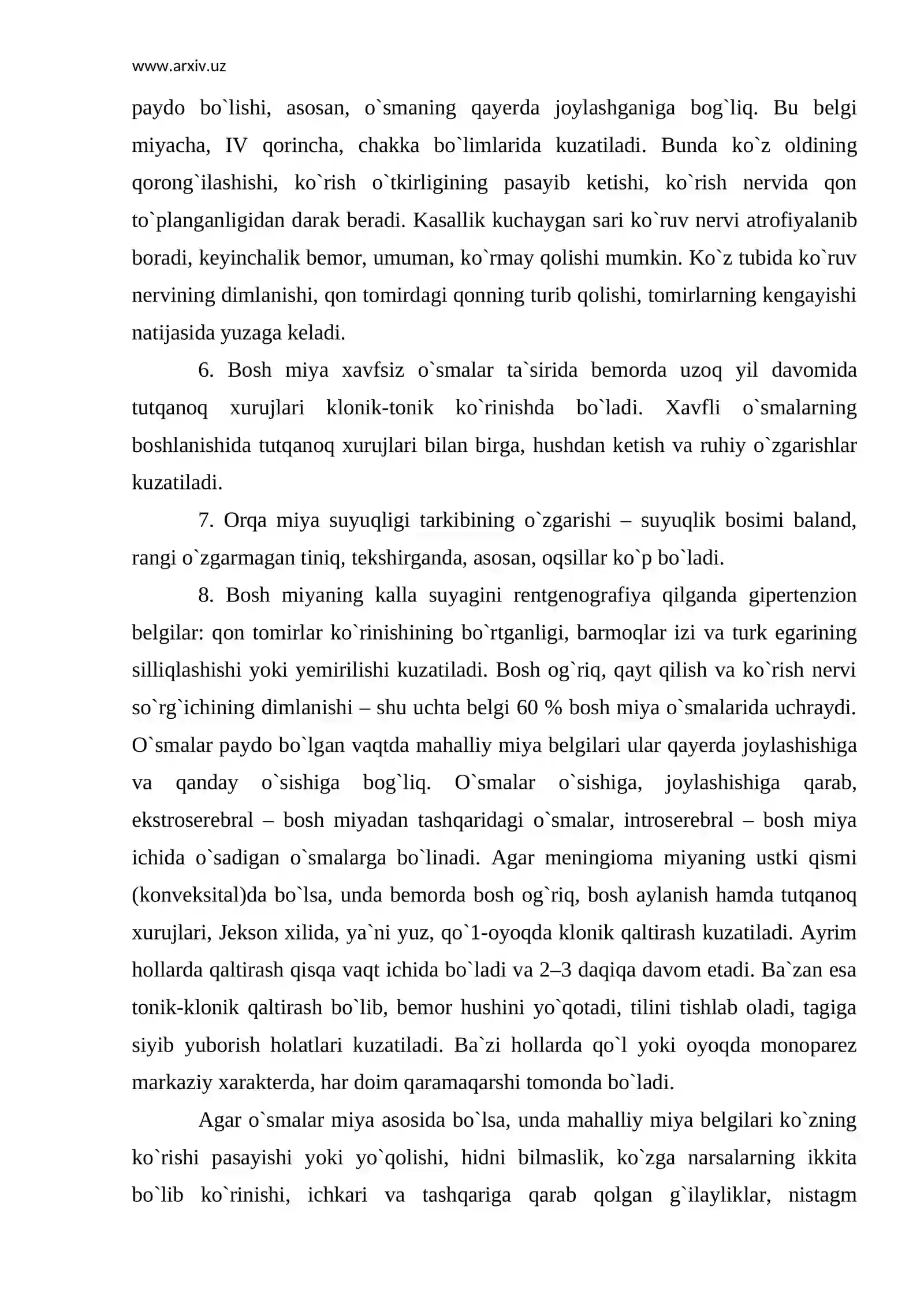 Markaziy asab tizimining o`smalari 2