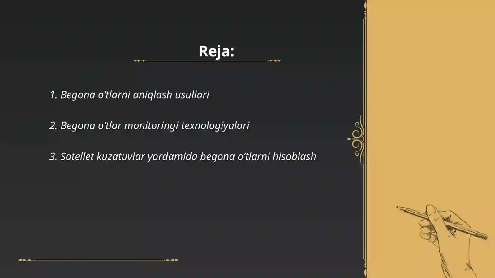 Bеgona oʻtlarni hisobga olish usullarini oʻrganish 2