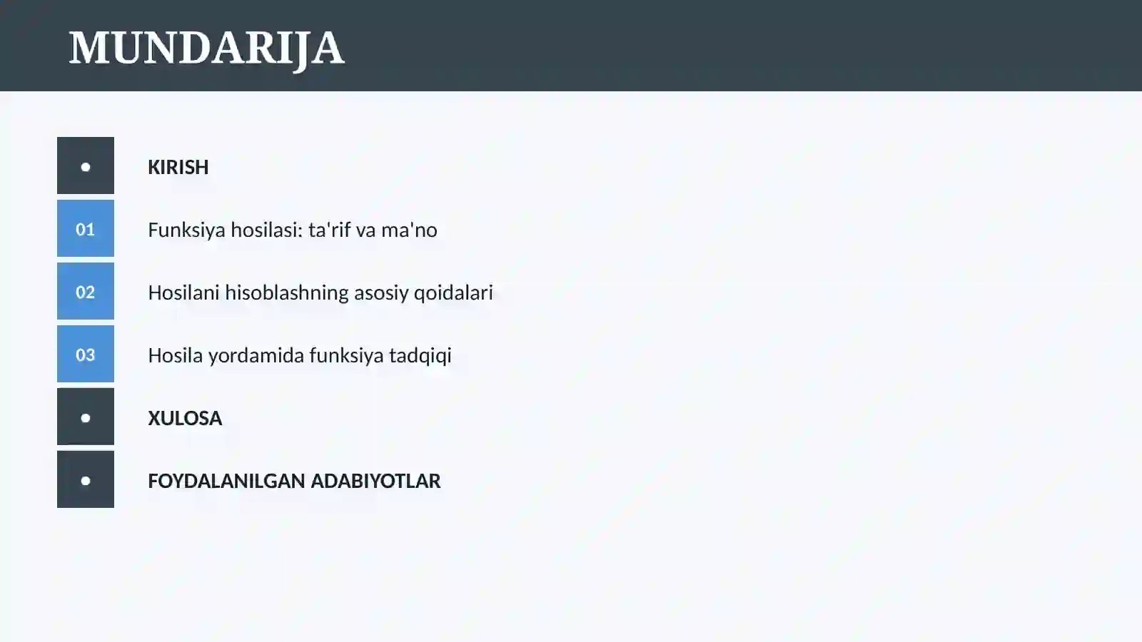 FUNKSIYA HOSILASI 2