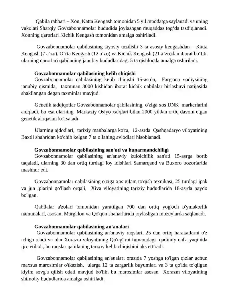 Govzabonnamolar qabilasi 2