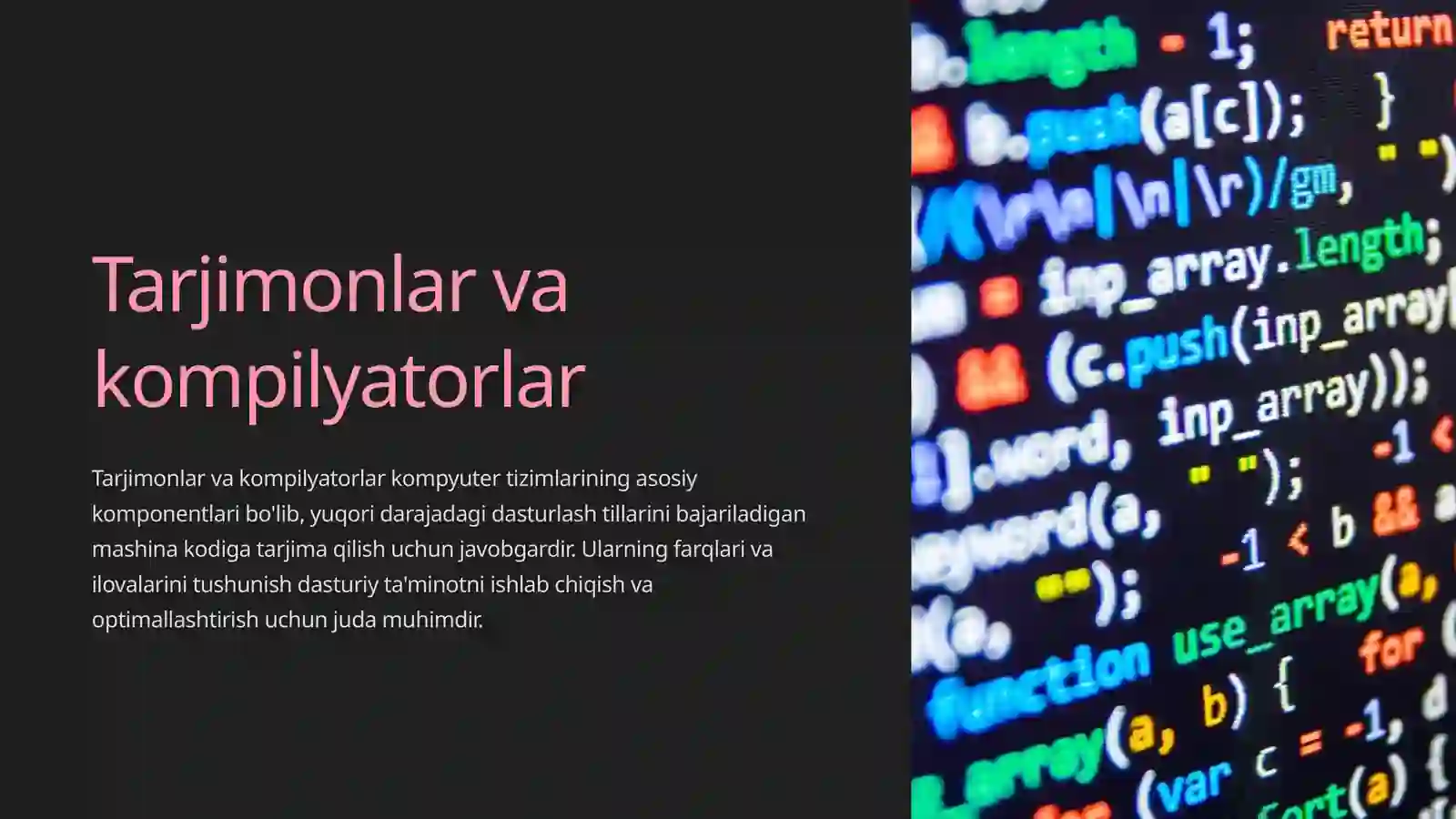Tarjimonlar va kompilyatorlar 2