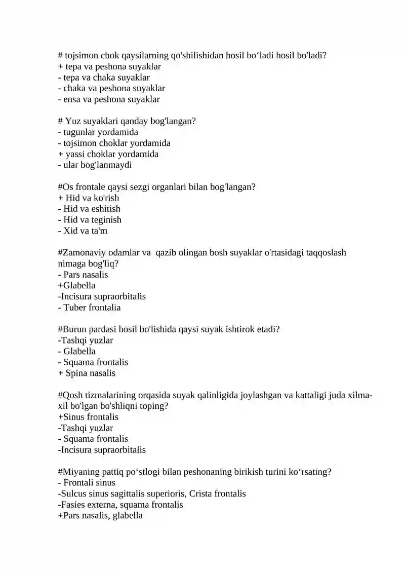 KALLA SUYAGI MAVZUSIGA TEST 2
