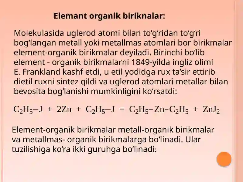 Element Organik Birikmalari 2