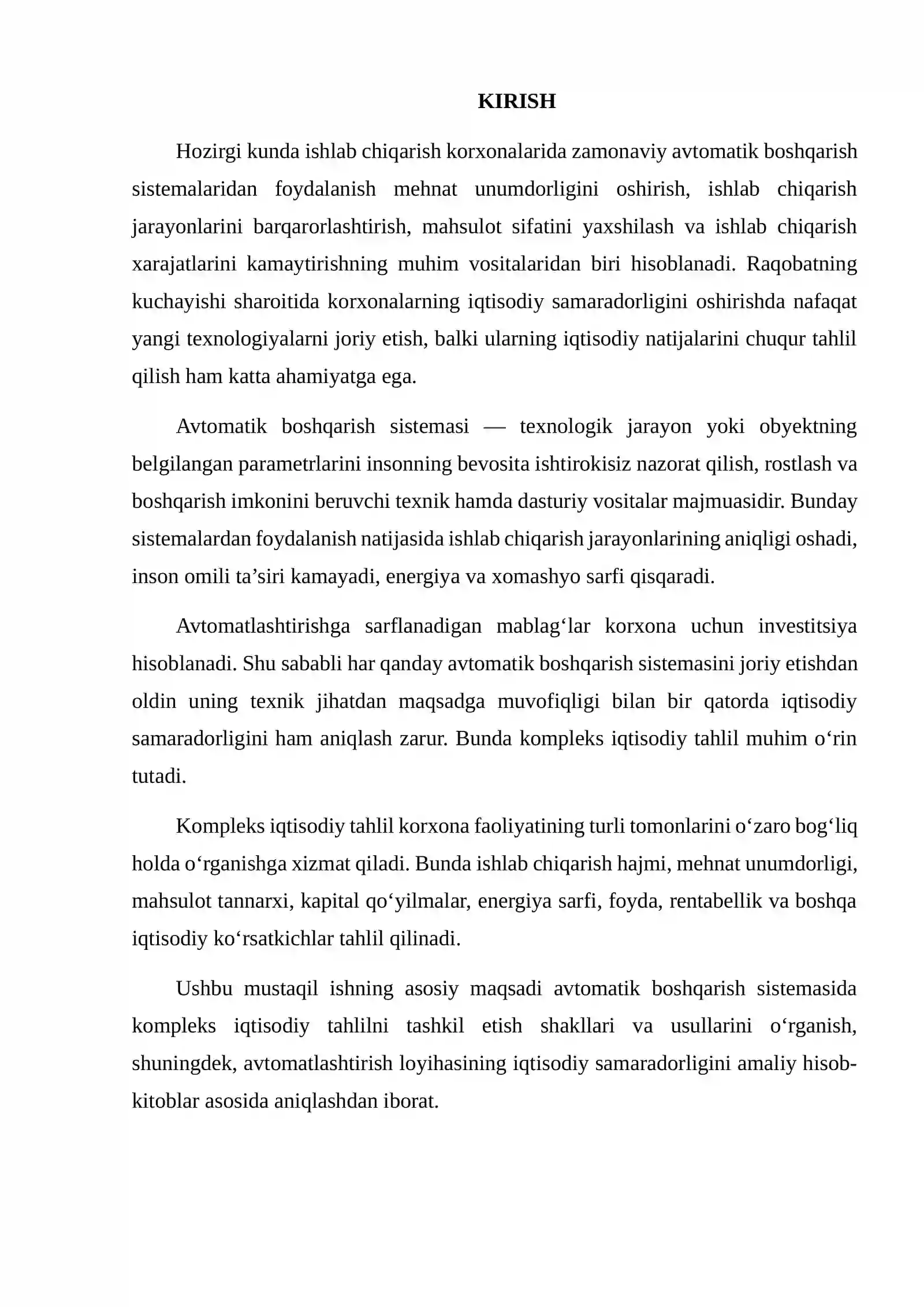 Kompleks iqtisodiy tahlilni tashkil etish shakllari va usullari 2