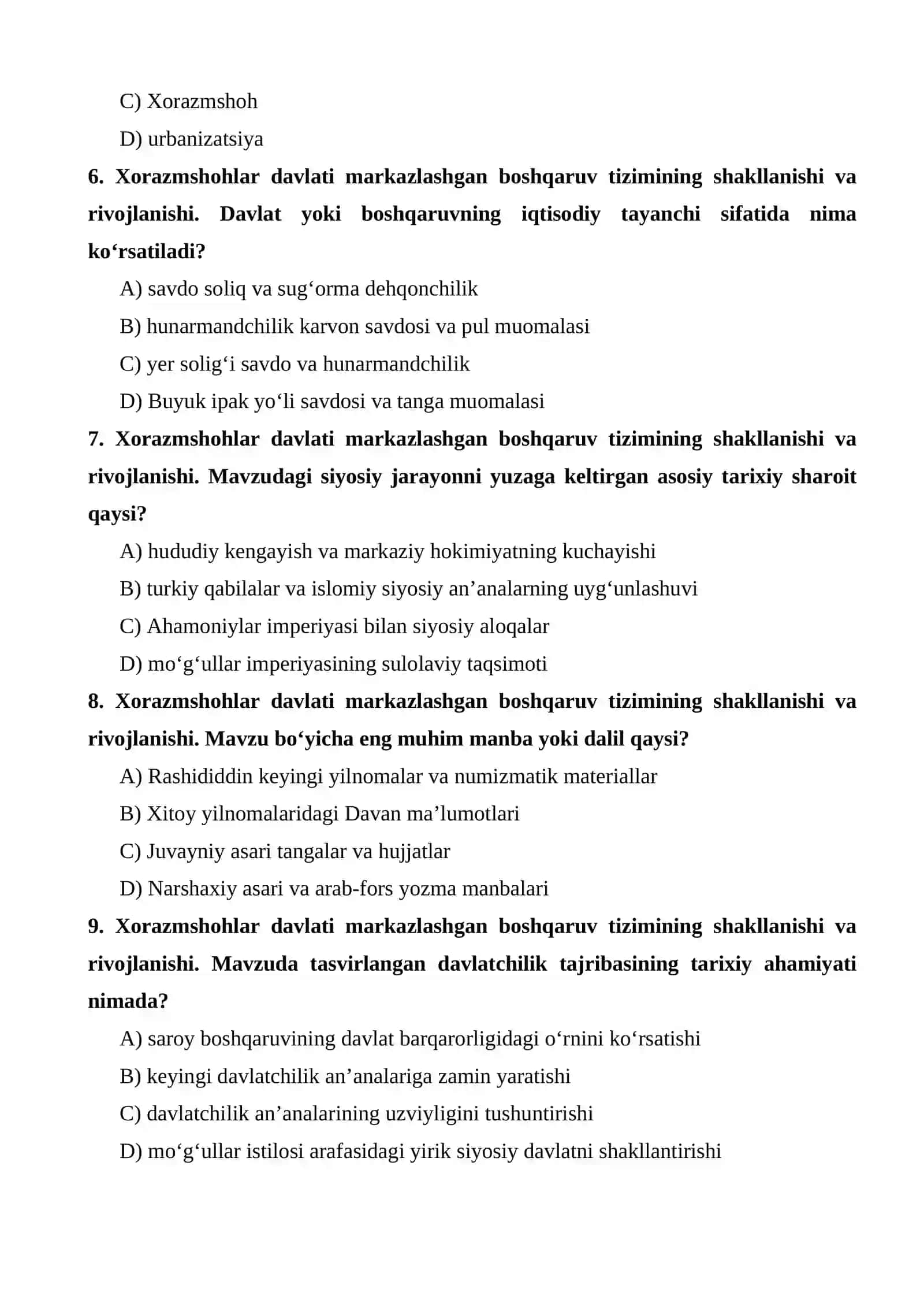 Xorazmshohlar davlati markazlashgan boshqaruv tizimining shakllanishi va rivojlanishi 2