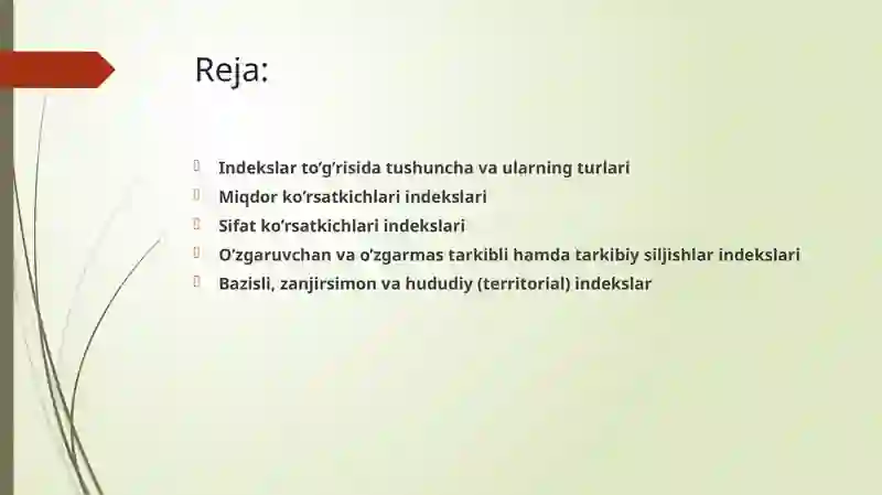 STATISTIK INDEKSLAR 2
