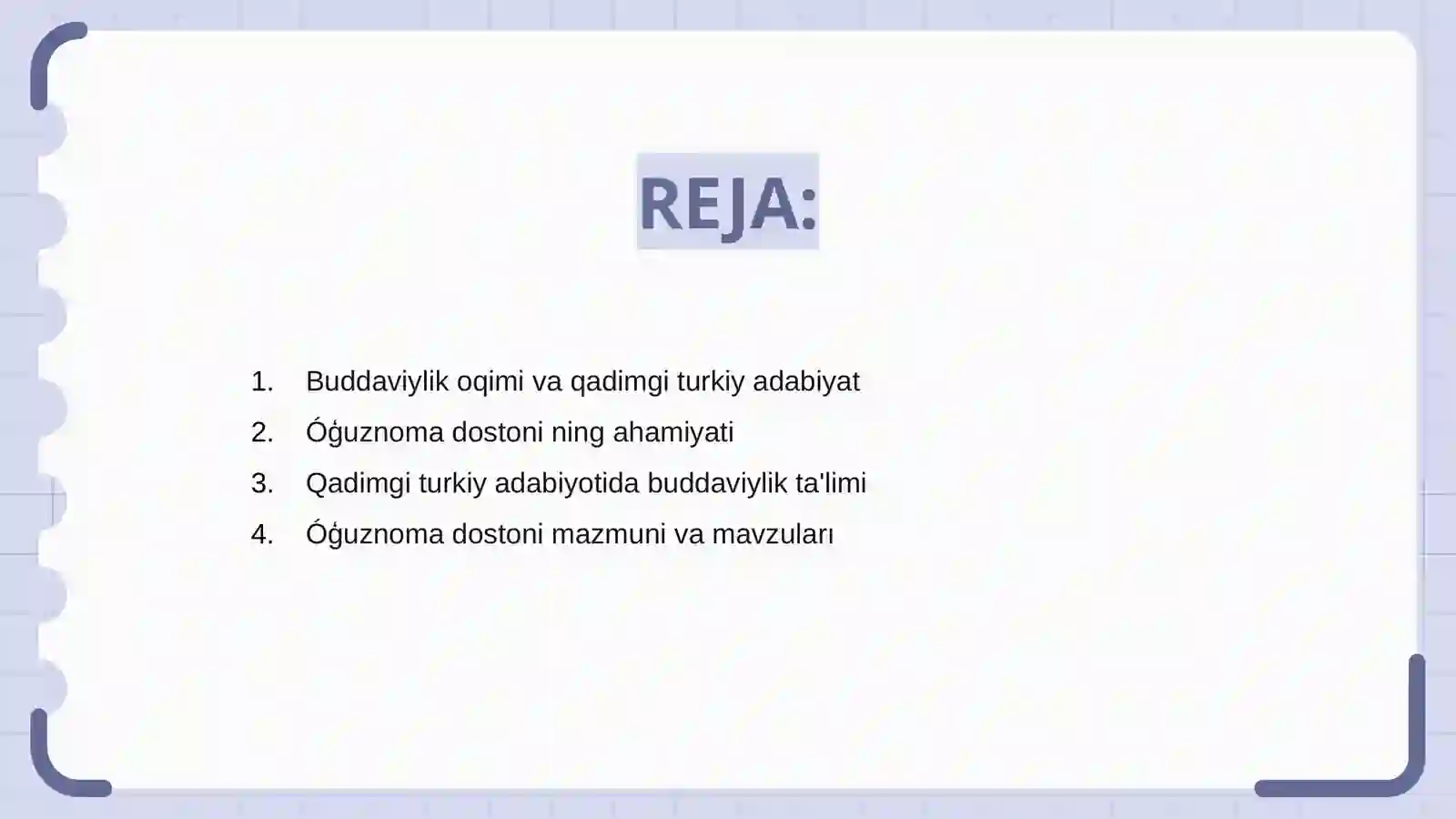 Buddaviylik oqimidagi qadimgi turkiy adabiyot,,Óģuznoma" dostoni 2