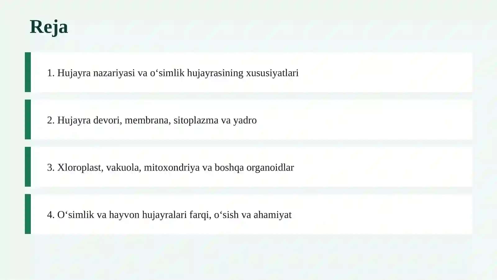 O‘SIMLIK HUJAYRASINING TUZILISHI VA VAZIFALARI 2