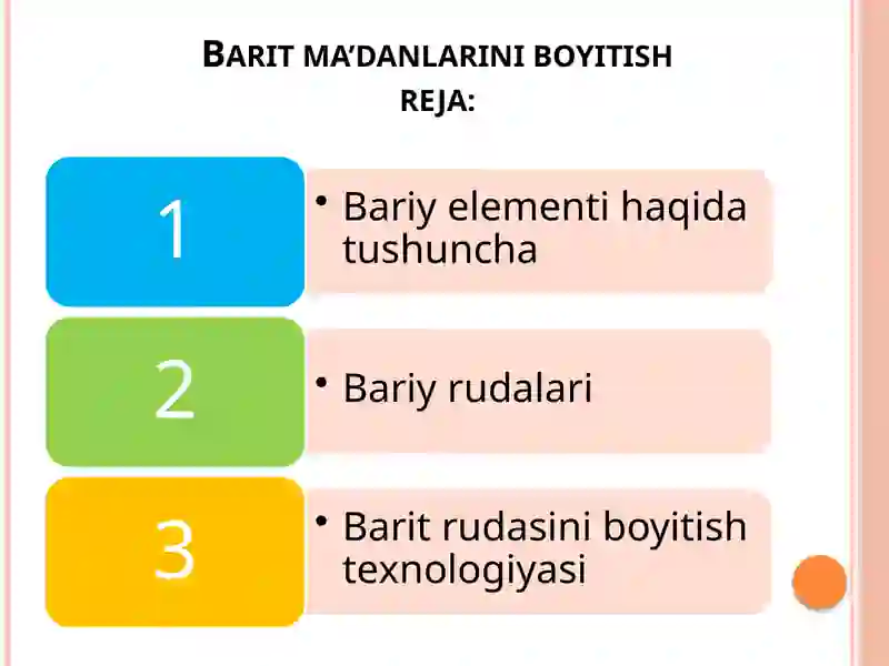Barit maʼdanlarini boyitish 2