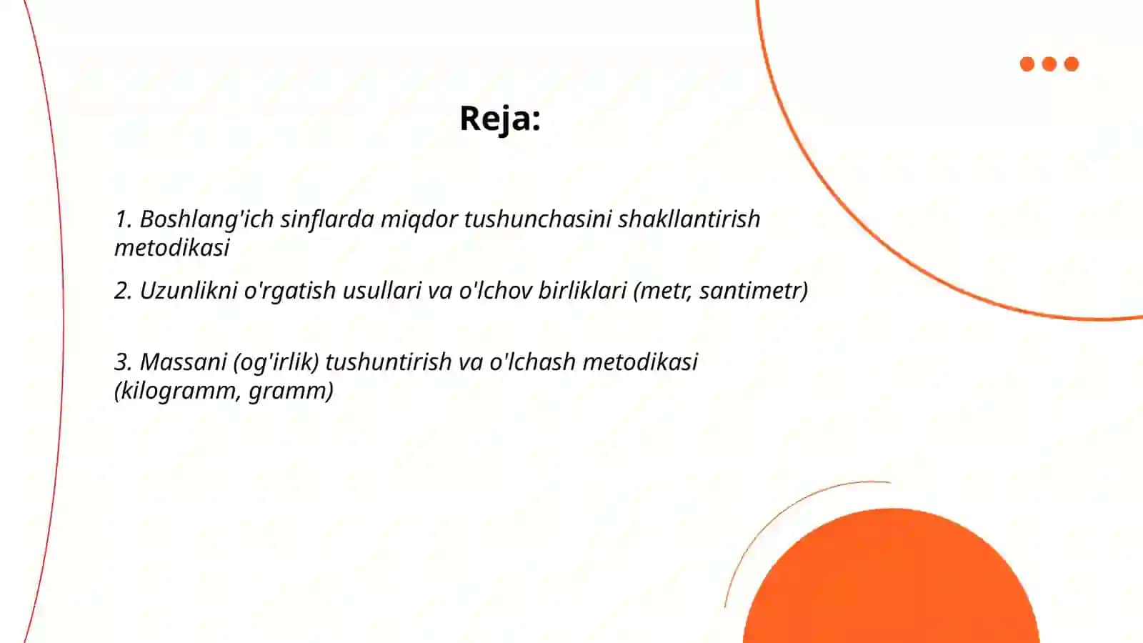 Boshlang'ich sinflarda asosiy miqdorlar va ularni o'lchov birliklarini o'rgatish metodikasi 2