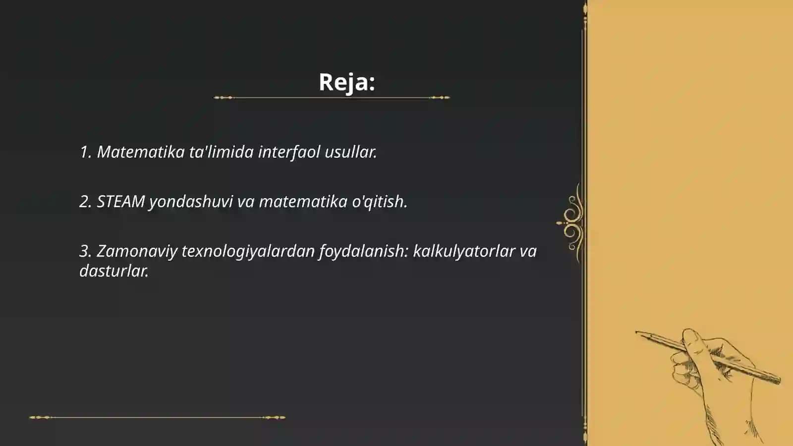 Matematika fanini o'qitish 2