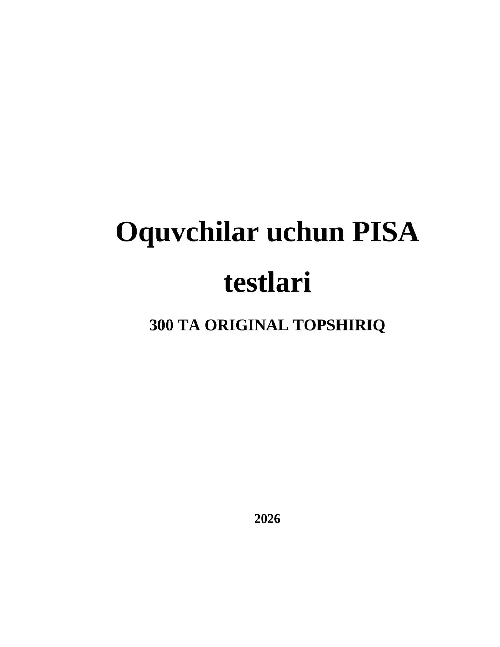 Oquvchilar uchun PISA testlari 2