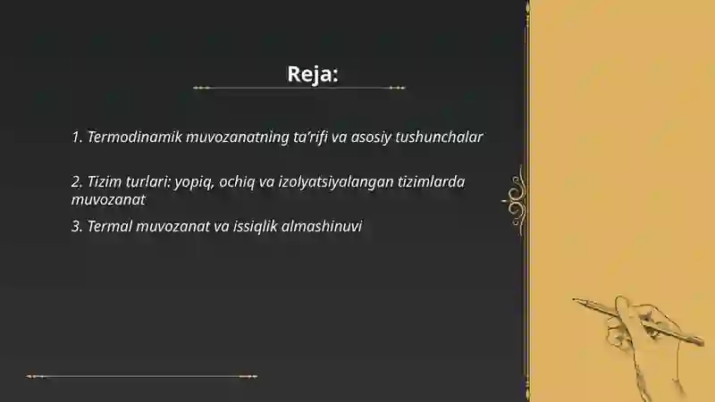 Termodinamik muvozanat 2