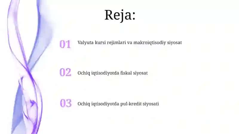 Ochiq iqtisodiyotda makroiqtisodiy siyosat 2