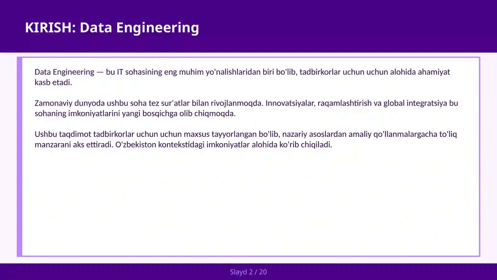 DATA ENGINEERING 2