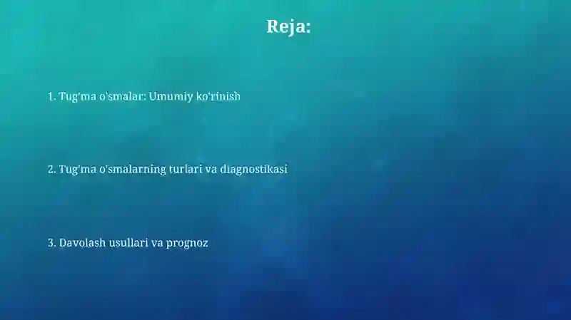 Tugʻma oʻsmalar 2
