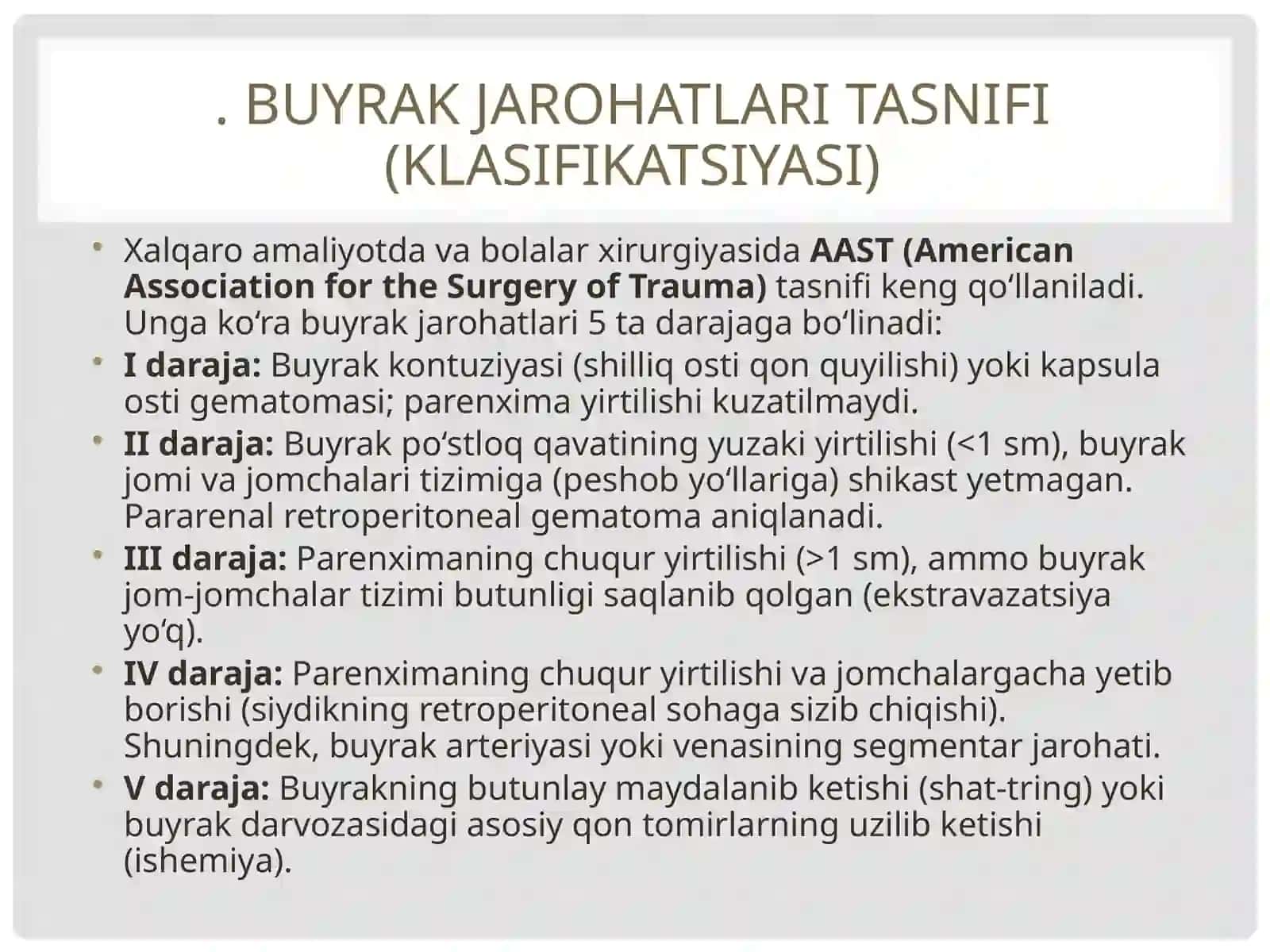 Buyrak jarohatlari 2