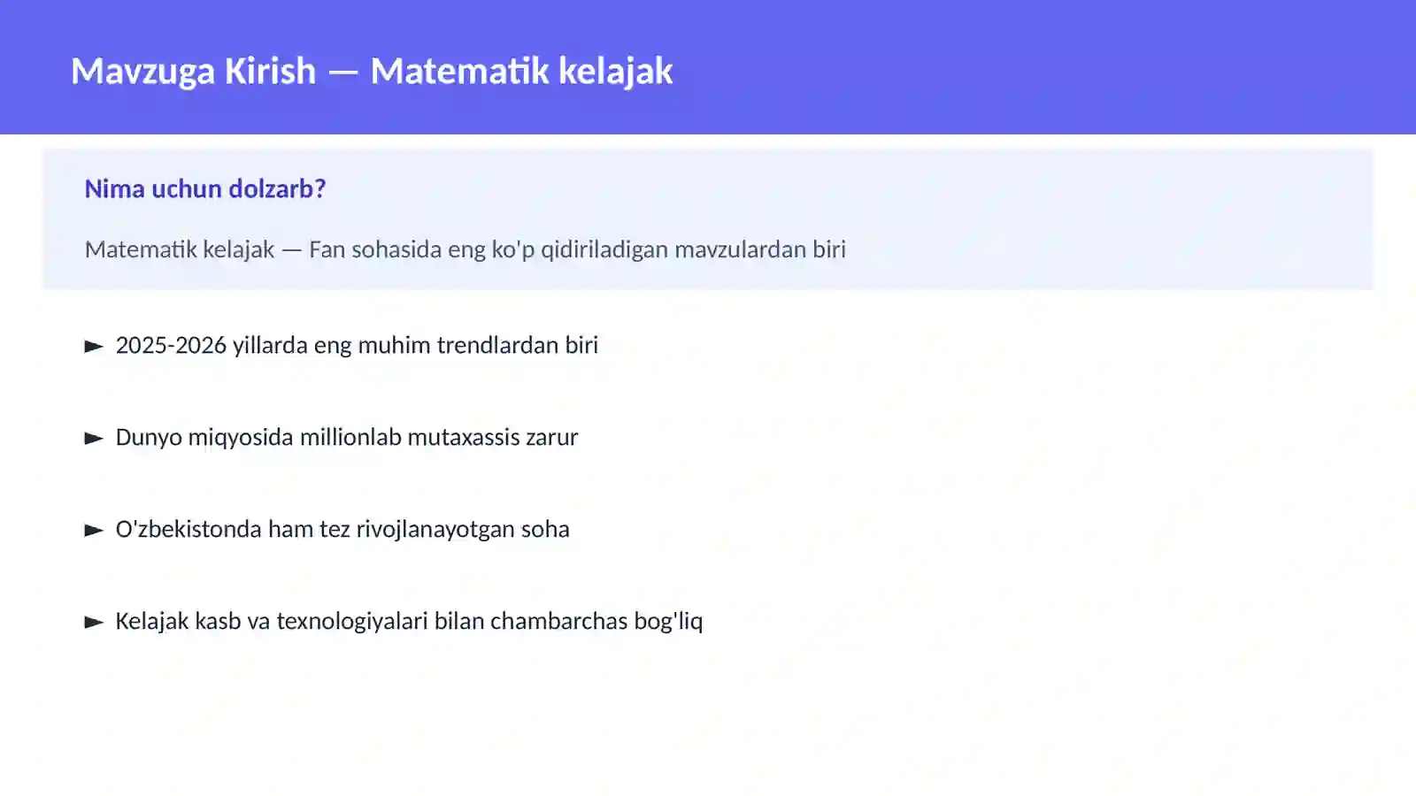 Matematik kelajak 2