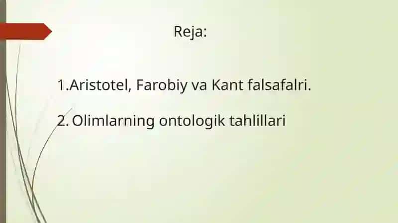 Aristotel,Farobiyva Kantning ontologiyasida kategoriyalar tasnifini qiyosiy taxlil etish va farqlarini aniqlash 2