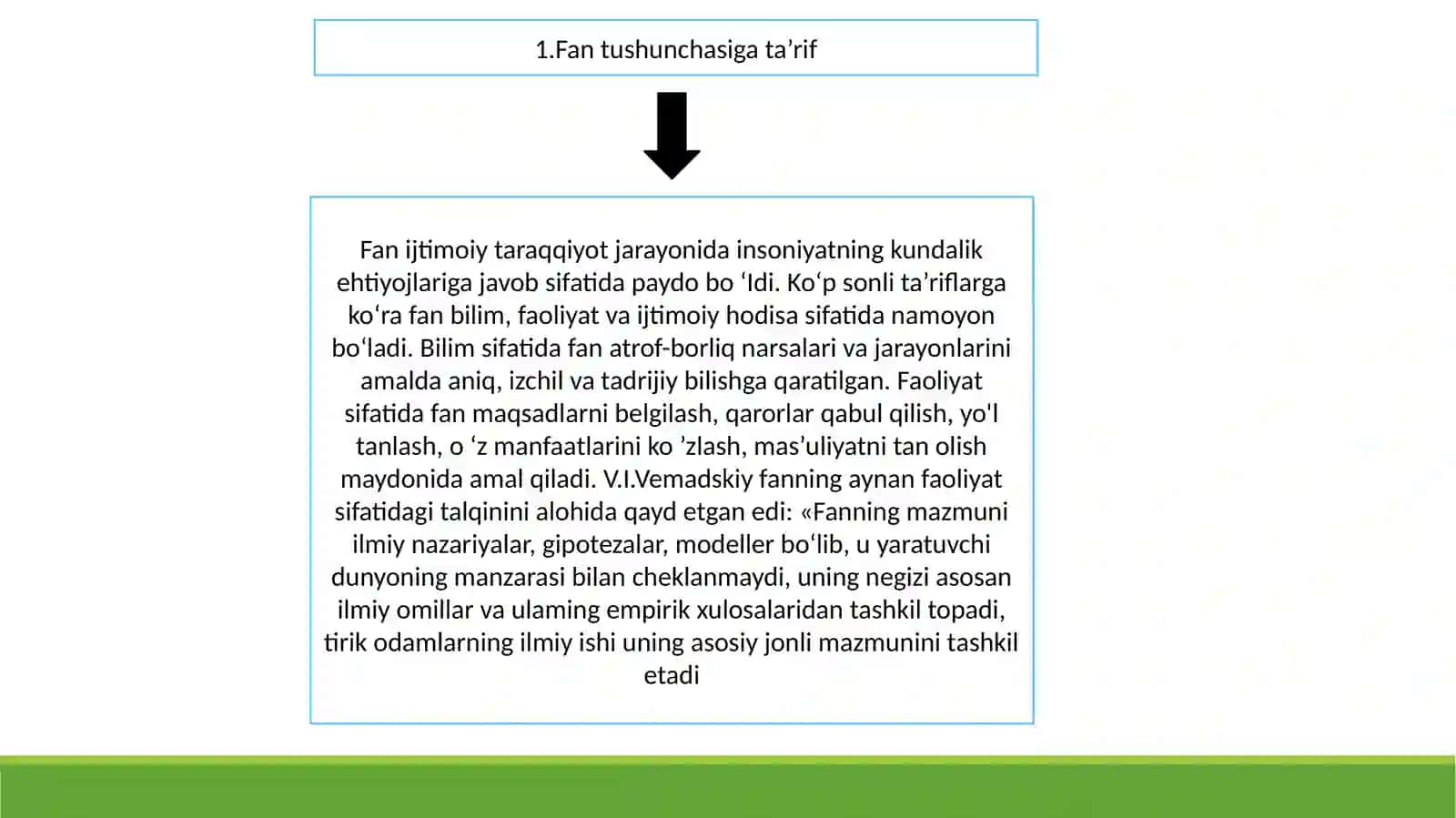 FAN TUSHUNCHASI VA FAN TARAQQIYOTINING BOSQICHLARI 2