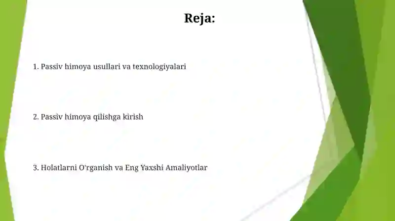 Passiv himoya mexanizmlari 2