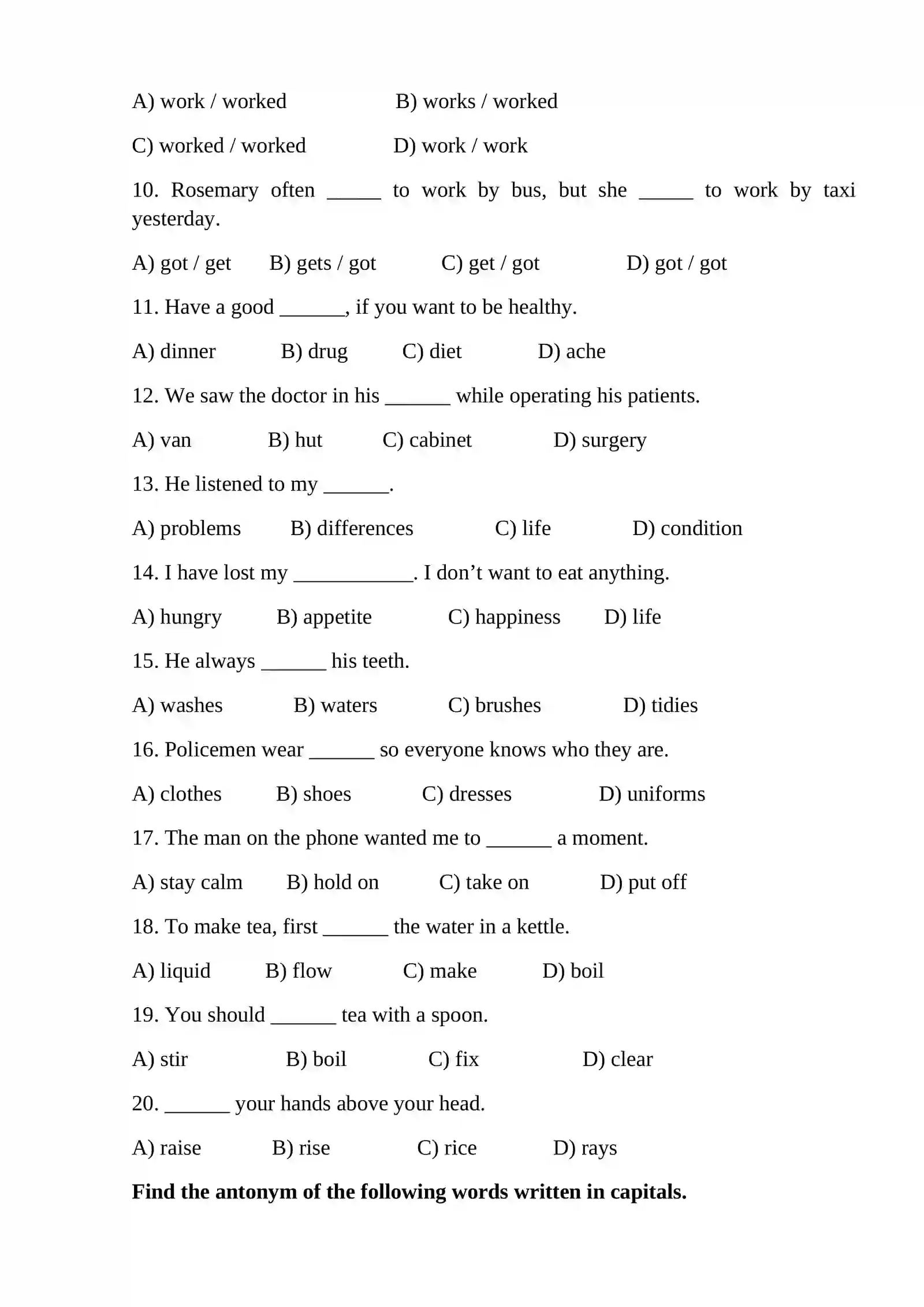 Final control work on second language (English) 2