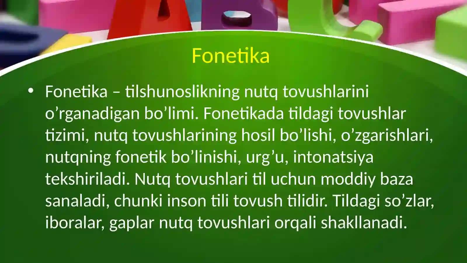 Nutqning tovushlar talaffuzi tomoni tavsifi 2