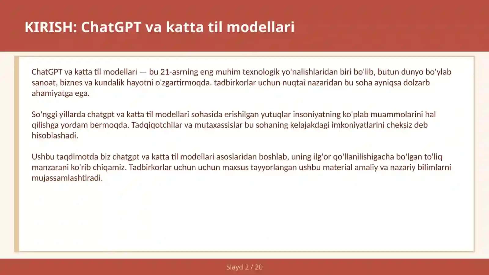 CHATGPT VA KATTA TIL MODELLARI 2