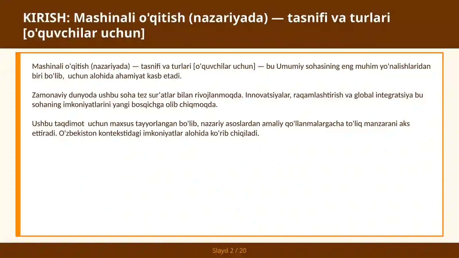 Mashinali o'qitish (nazariyada) — tasnifi va turlari [o'quvchilar uchun] 2