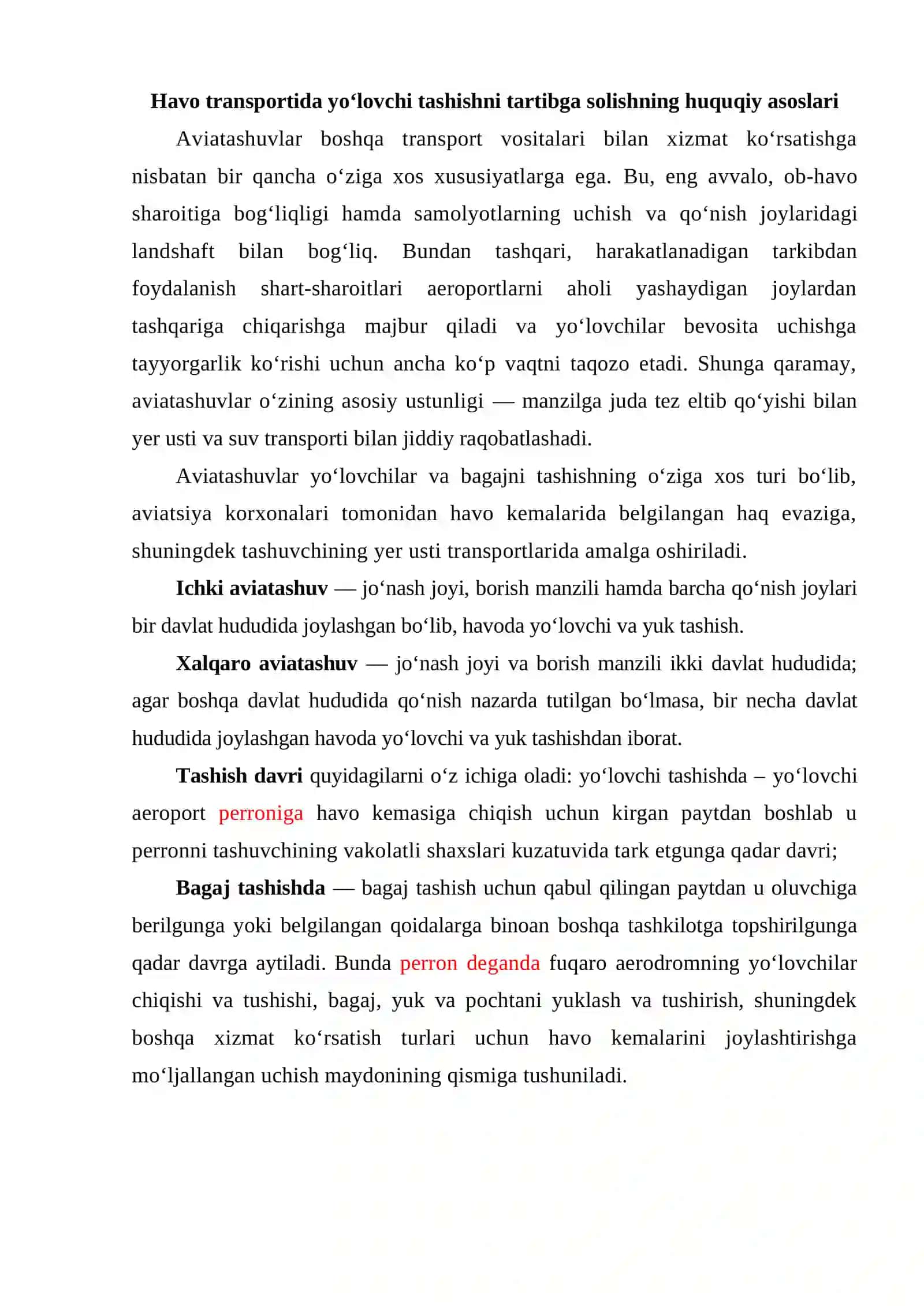 Havo Transportida Xizmat Ko‘rsatish 2