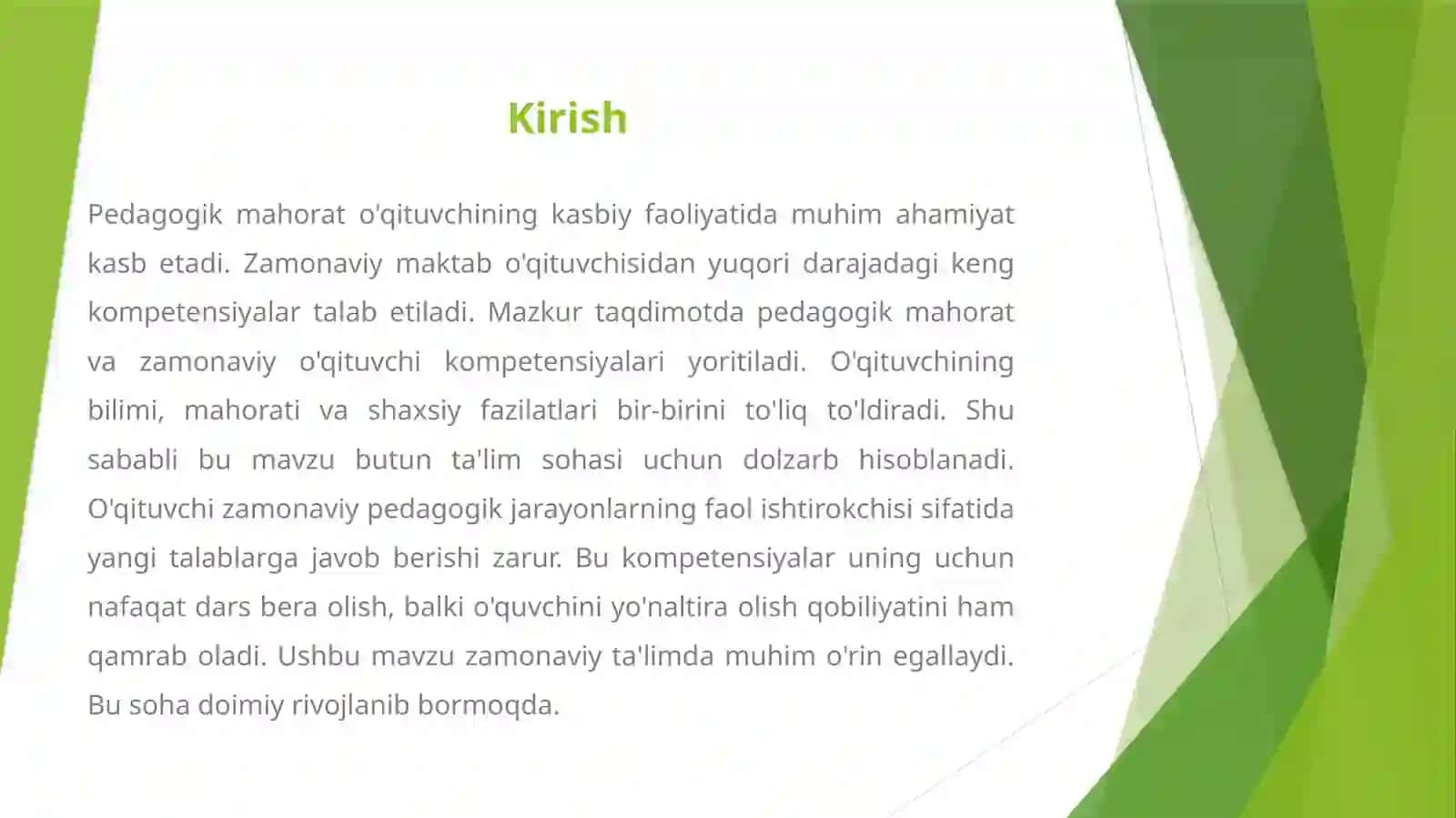 PEDAGOGIK MAHORAT VA ZAMONAVIY O'QITUVCHI KOMPETENSIYALARI 2