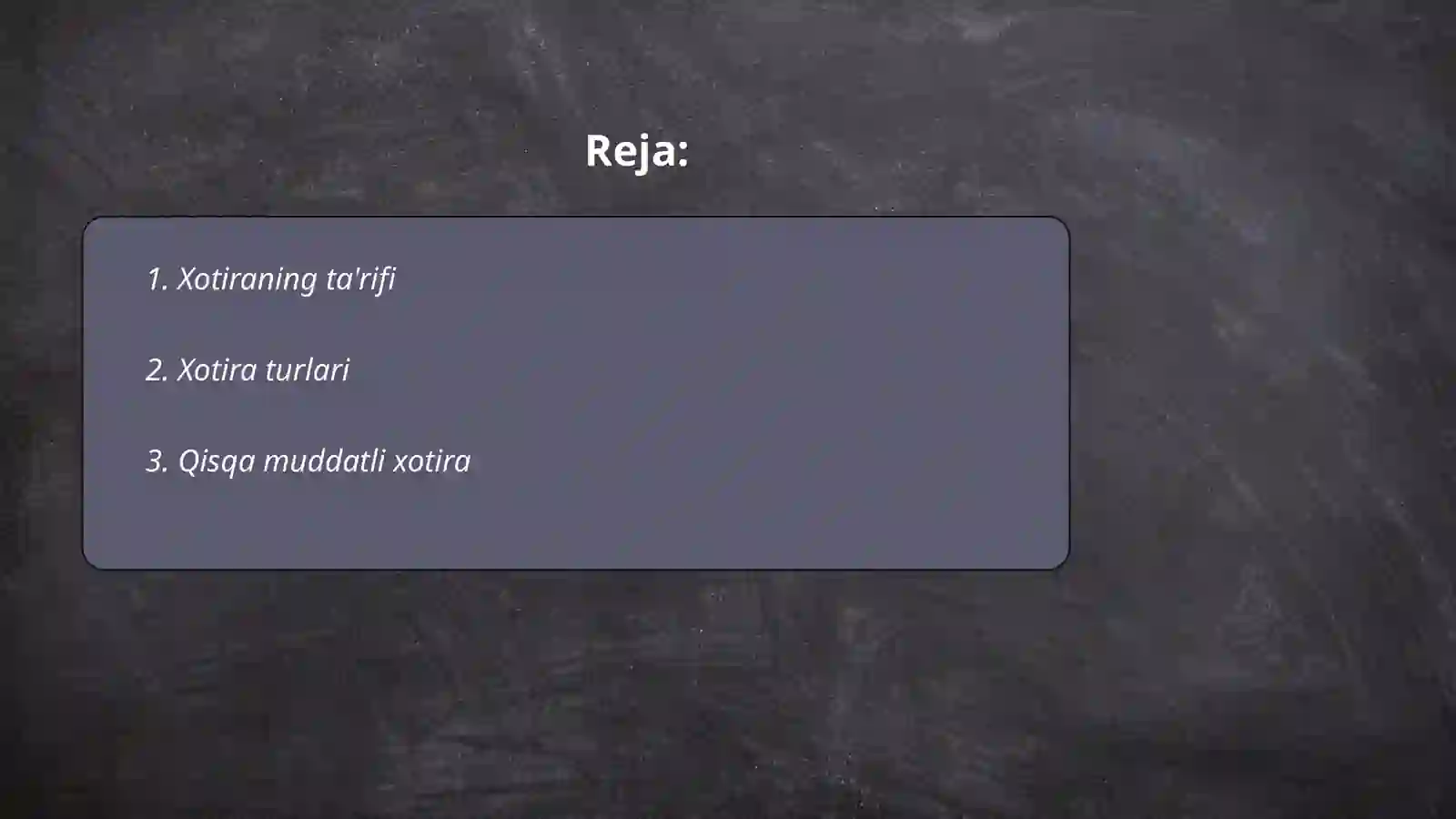 Xotira haqida tushuncha va uning nerv fiziologik asoslari 2