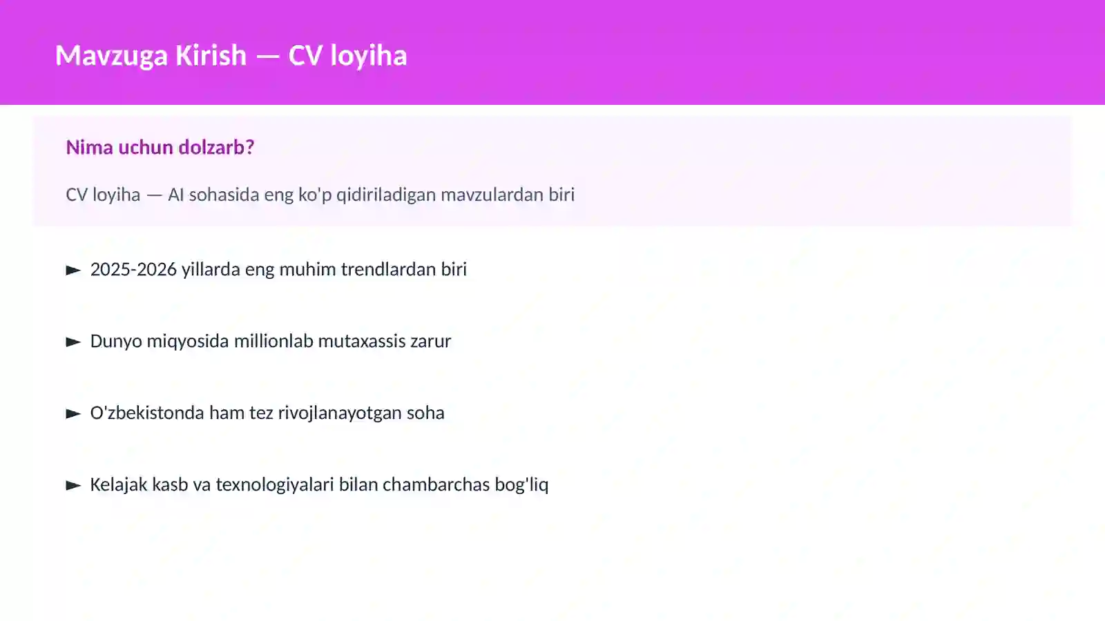 CV loyiha 2