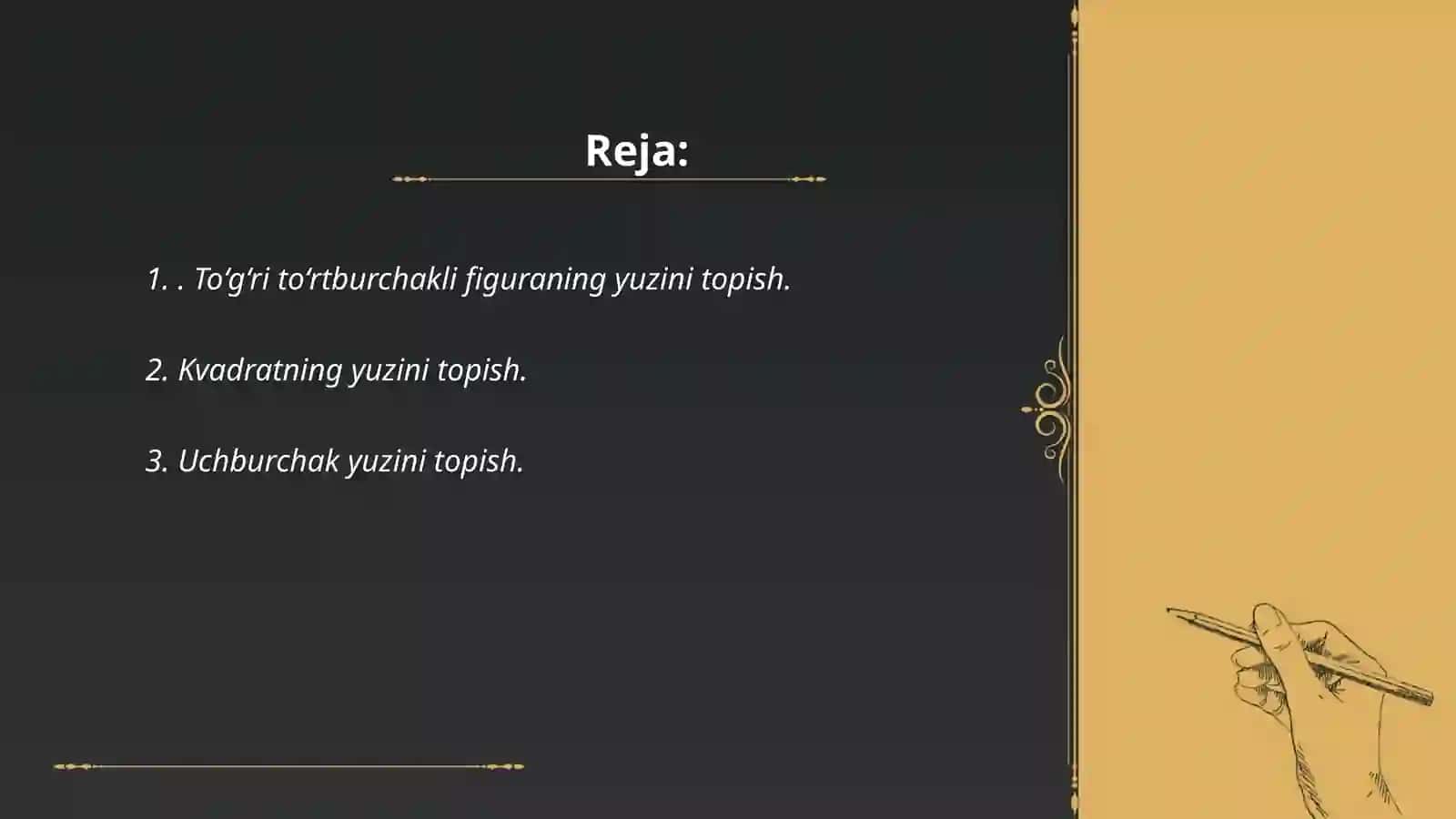 To‘g‘ri to‘rtburchakli figuraning yuzini topish 2