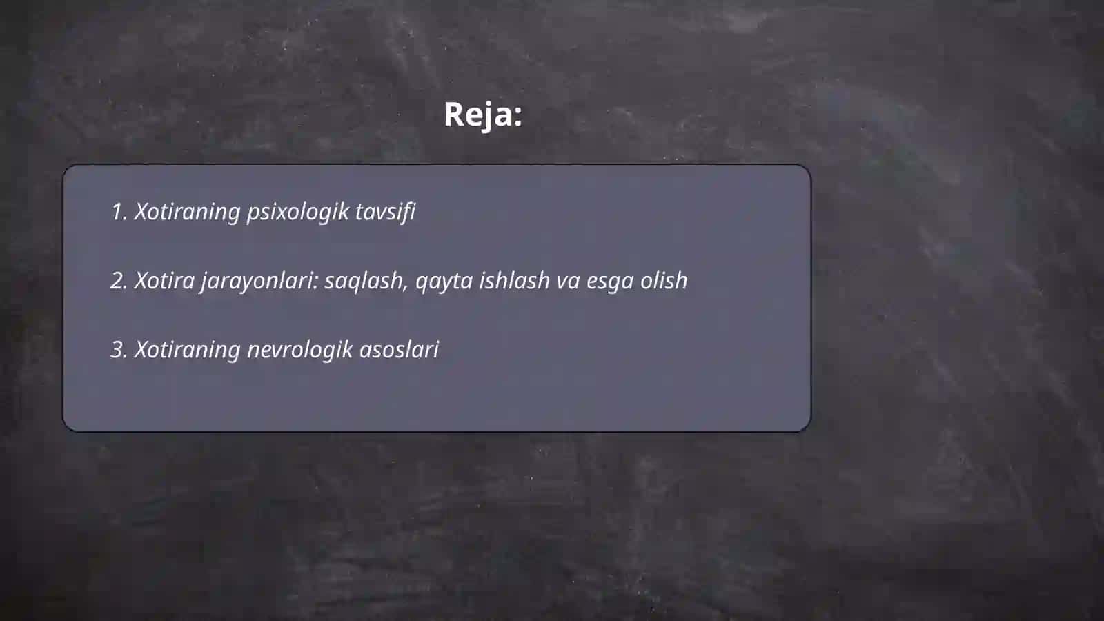 Umumiy psixologiyada xotira haqida tushuncha va uning nerv-fiziologik asosi 2
