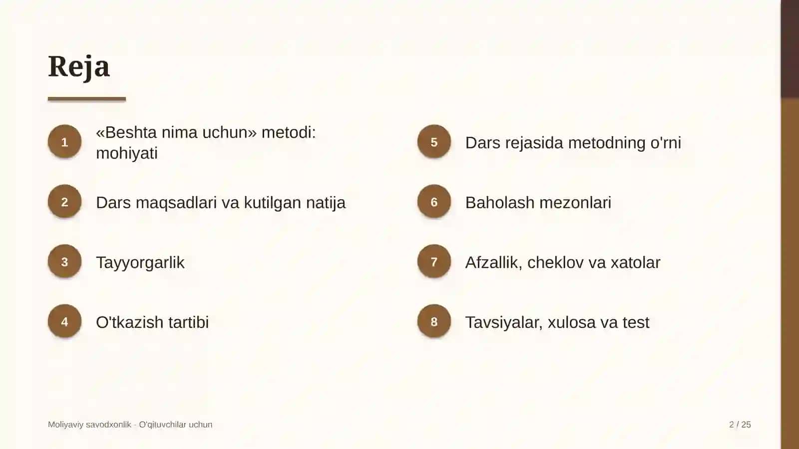 moliyaviy savodxonlik darslarida beshta nima uchun metodidan foydalanish 3447 2